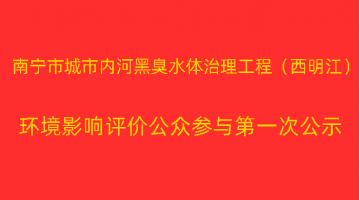 南寧市城市內(nèi)河黑臭水體治理工程（西明江）項目 環(huán)境影響評價公眾參與第一次公示